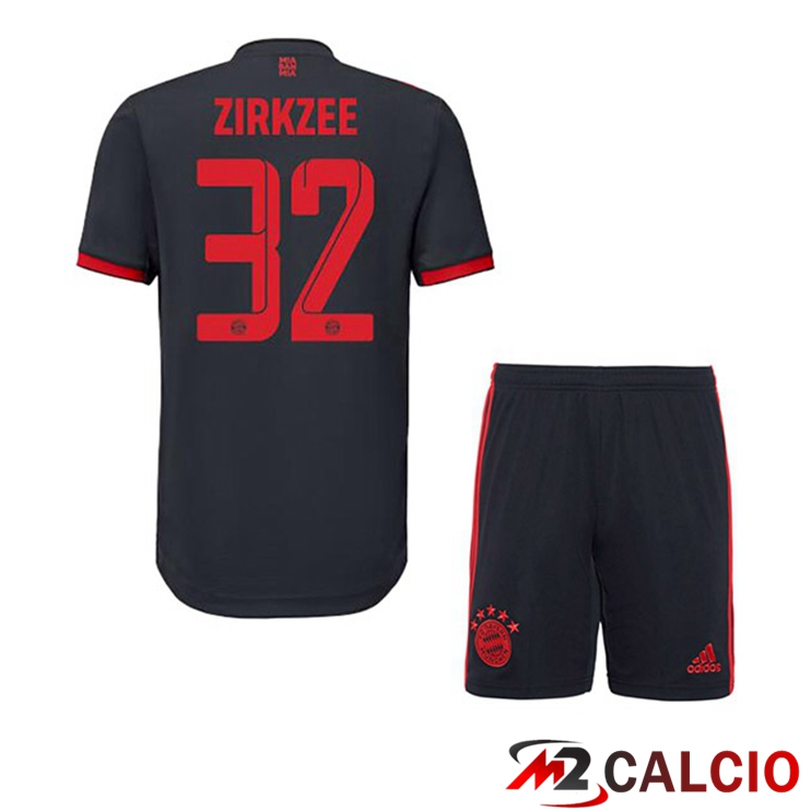 Maglie Calcio Bayern Monaco (Zirkzee 32) Bambino Terza Nero 2022/2023