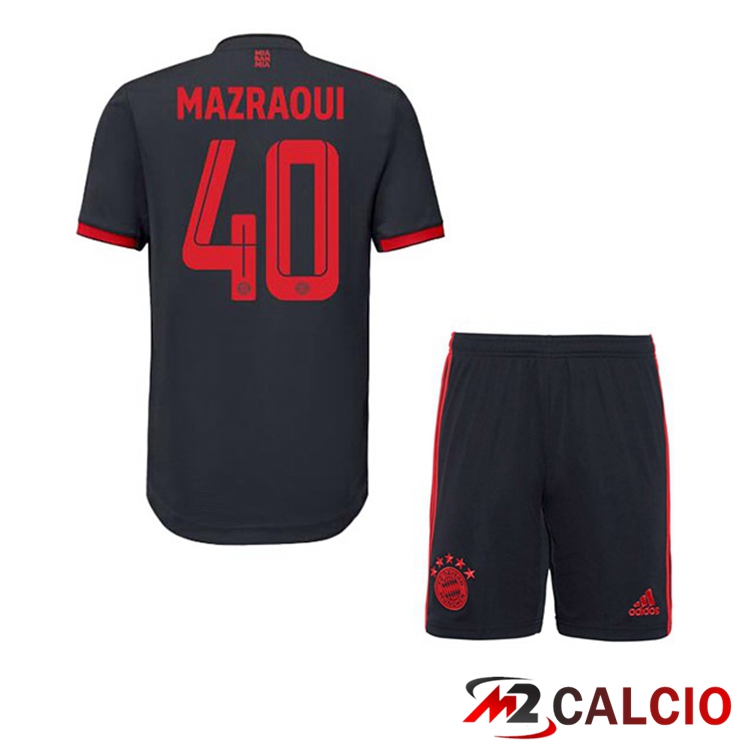 Maglie Calcio Bayern Monaco (Mazraoui 40) Bambino Terza Nero 2022/2023