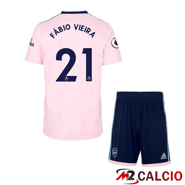 Maglie Calcio Arsenal (FÁBIO VIEIRA 21) Bambino Seconda Rosa 2022/2023