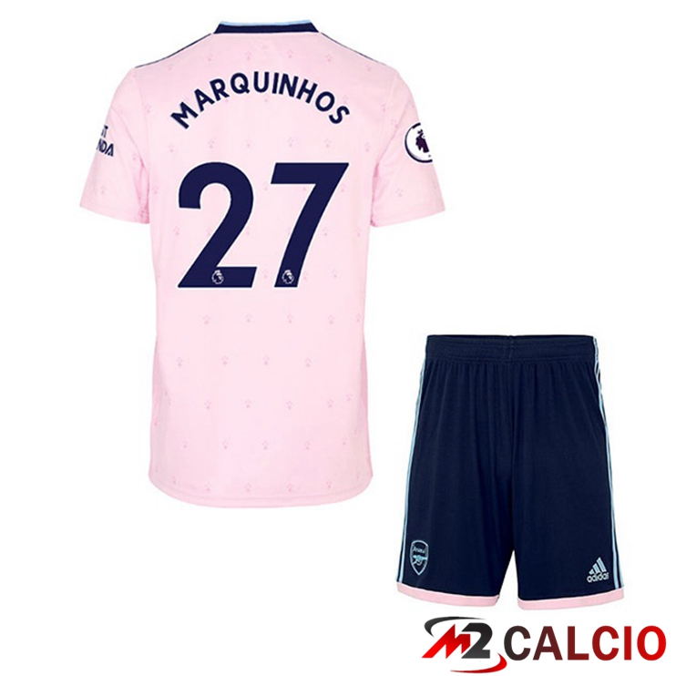 Maglie Calcio Arsenal (MARQUINHOS 27) Bambino Seconda Rosa 2022/2023