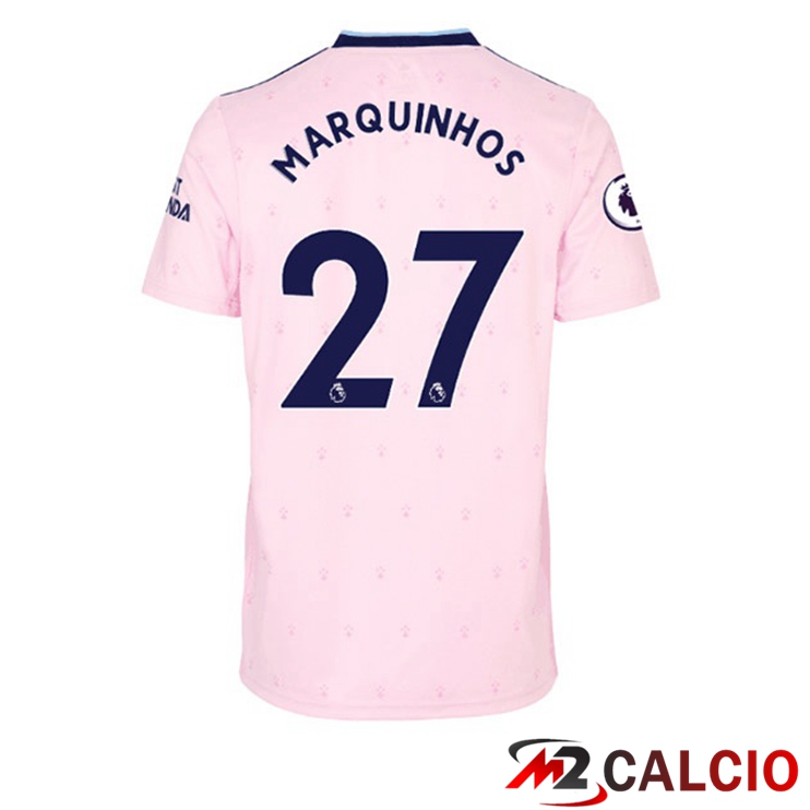 Maglie Calcio Arsenal (MARQUINHOS 27) Seconda Rosa 2022/2023