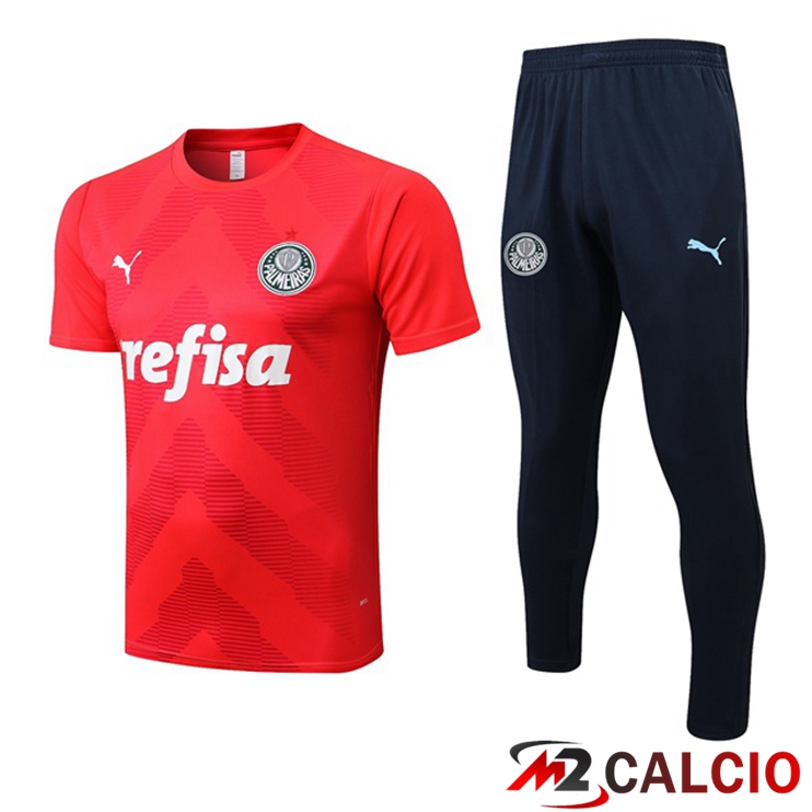 T Shirt Allenamento Palmeiras + Pantaloni Rosso 2022/2023