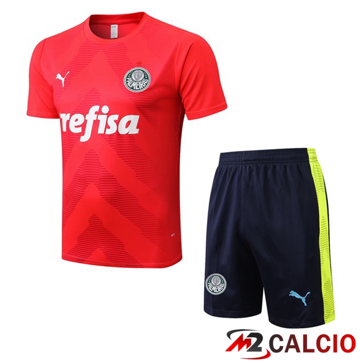 T Shirt Allenamento Palmeiras + Pantaloncini Rosso 2022/2023
