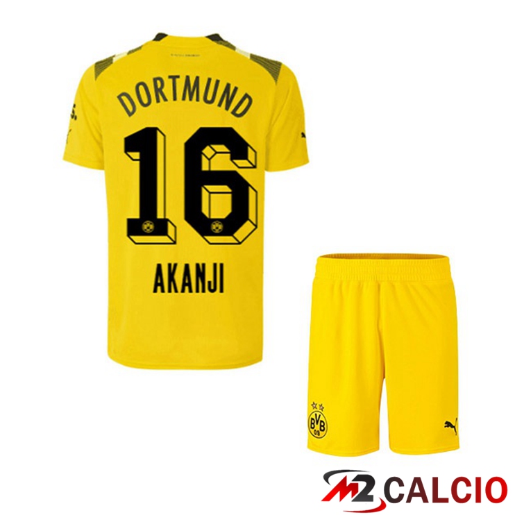 Maglie Calcio Dortmund BVB (Akanji 16) Bambino cup Giallo 2022/2023