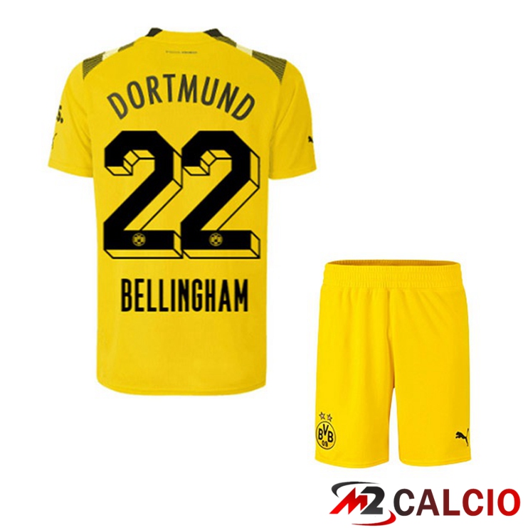 Maglie Calcio Dortmund BVB (Bellingham 22) Bambino cup Giallo 2022/2023