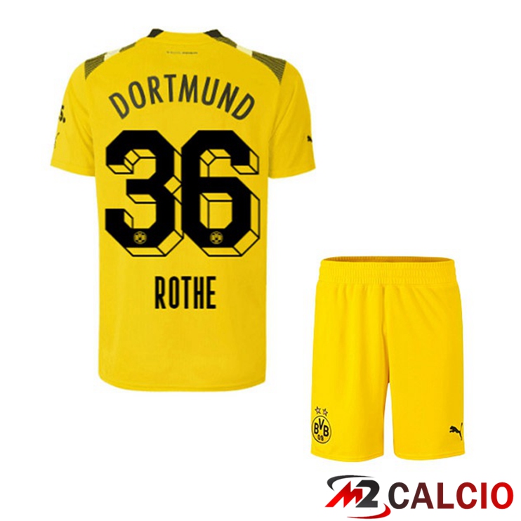 Maglie Calcio Dortmund BVB (Rothe 36) Bambino cup Giallo 2022/2023