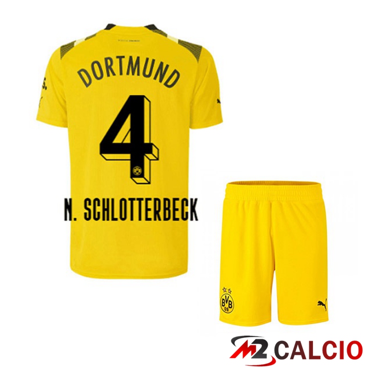 Maglie Calcio Dortmund BVB (N. Schlotterbeck 4) Bambino cup Giallo 2022/2023