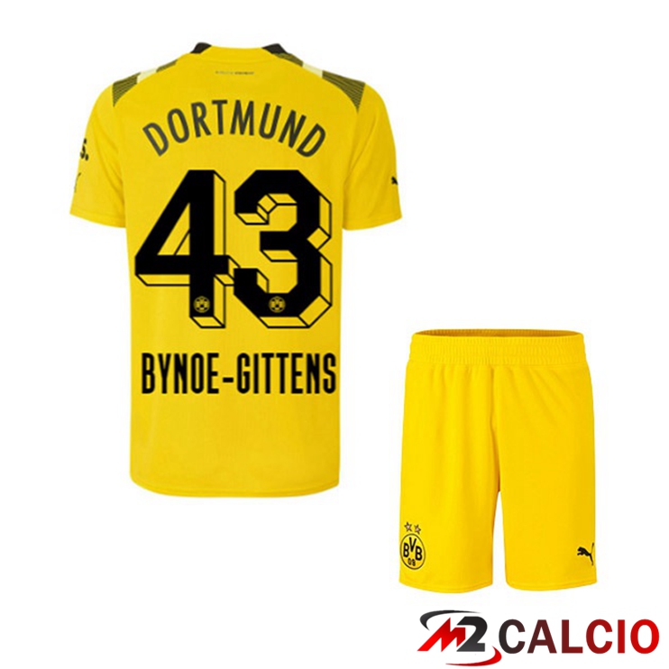 Maglie Calcio Dortmund BVB (Bynoe-Gittens 43) Bambino cup Giallo 2022/2023