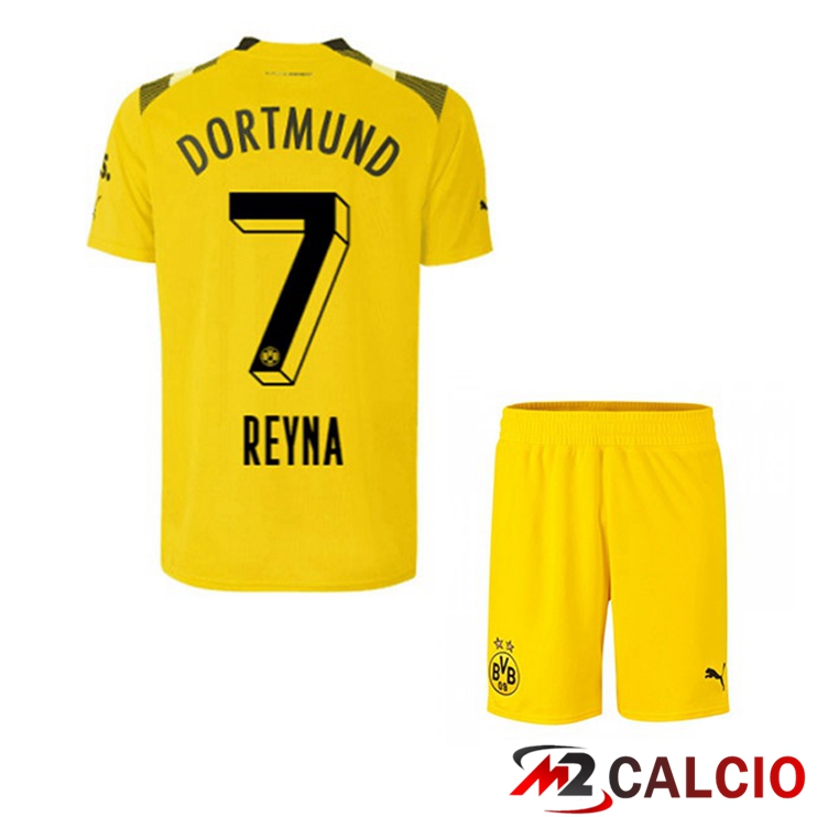 Maglie Calcio Dortmund BVB (Reyna 7) Bambino cup Giallo 2022/2023