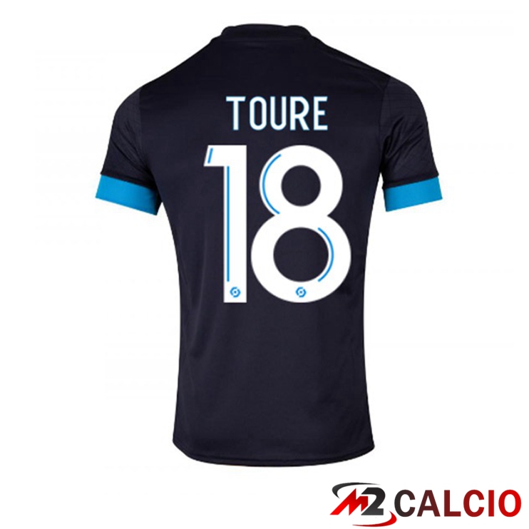 Maglie Calcio Marsiglia OM (TOURE 18) Seconda Nero 2022/2023