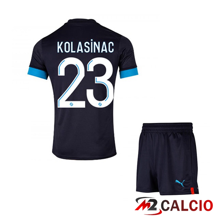 Maglie Calcio Marsiglia OM (KOLASINAC 23) Bambino Seconda Nero 2022/2023