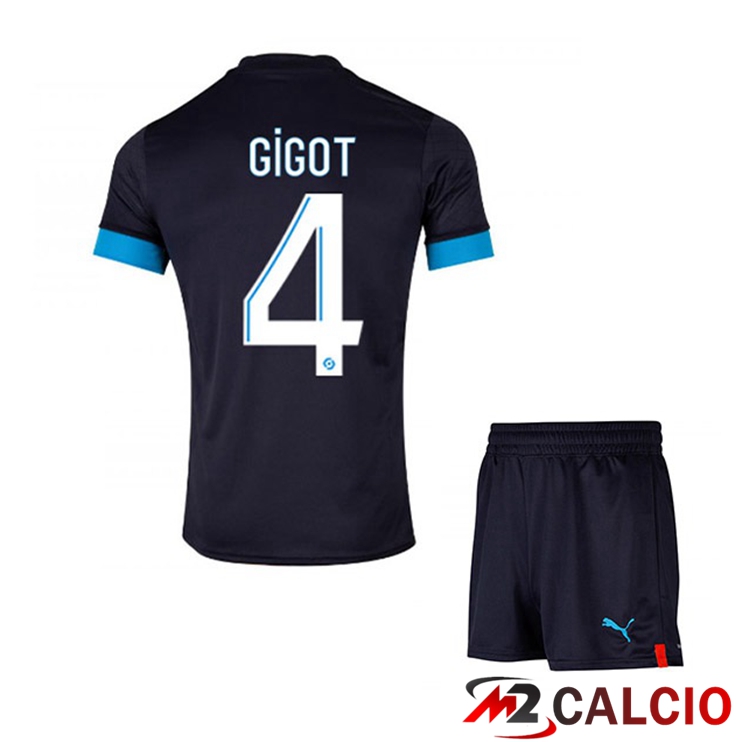 Maglie Calcio Marsiglia OM (GIGOT 4)Bambino Seconda Nero 2022/2023