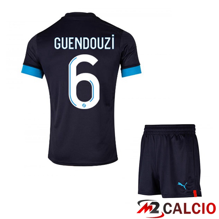 Maglie Calcio Marsiglia OM (GUENDOUZI 6) Bambino Seconda Nero 2022/2023
