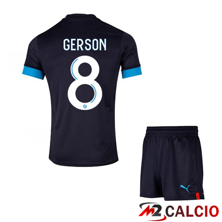 Maglie Calcio Marsiglia OM (GERSON 8) Bambino Seconda Nero 2022/2023