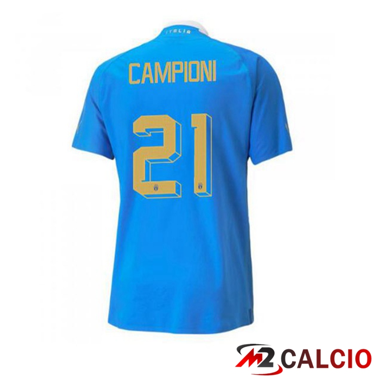 Maglie Calcio Italia（Campioni 21）Prima Blu 2022/2023