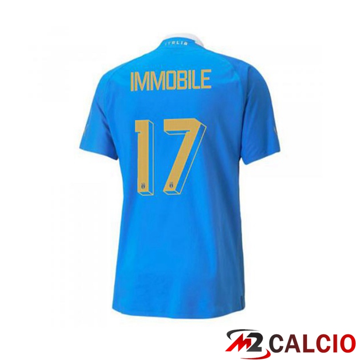 Maglie Calcio Italia（Immobile 17）Prima Blu 2022/2023