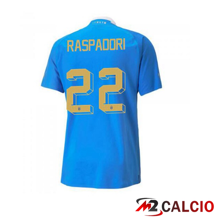 Maglie Calcio Italia（Raspadori 22）Prima Blu 2022/2023