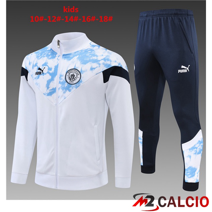 Insieme Tuta Calcio - Giacca Manchester City Bambino Bianco 2022/2023