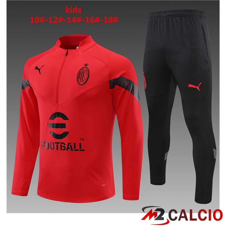 Insieme Tuta Calcio AC Milan Bambino Rosso 2022/2023