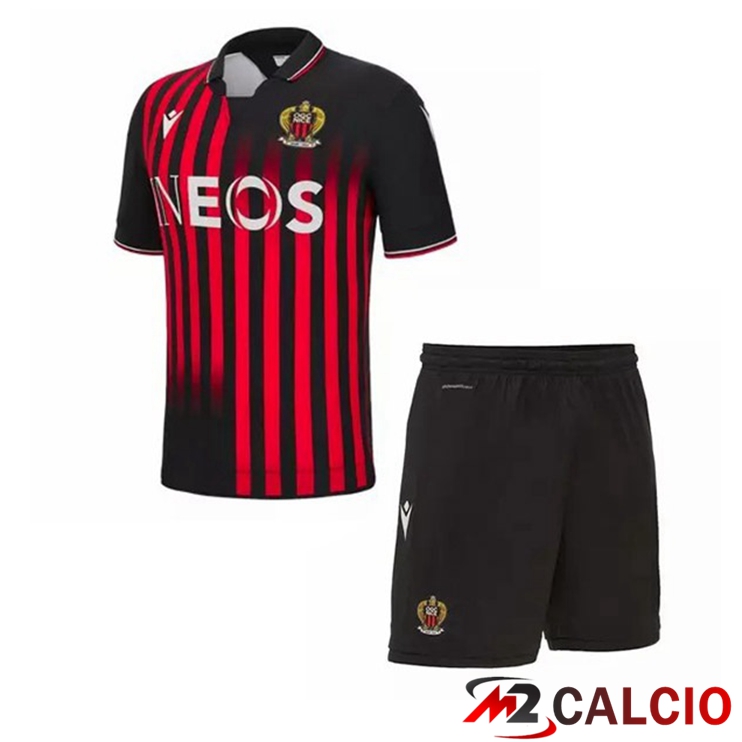 Maglie Calcio OGC Nice Bambino Prima Rosso Nero 2022/2023