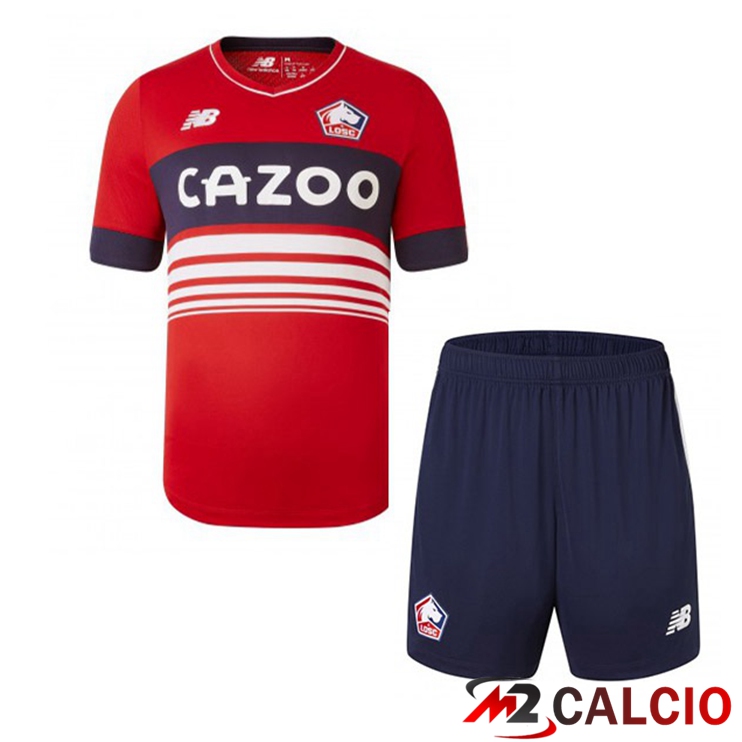 Maglie Calcio Lille OSC Bambino Prima Rosso 2022/2023