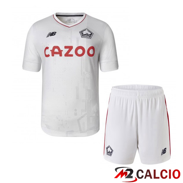 Maglie Calcio Lille OSC Bambino Seconda Bianco 2022/2023