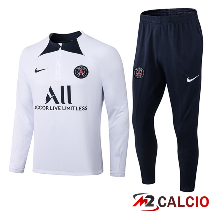 Insieme Tuta Calcio Paris PSG Bianco 2022/2023
