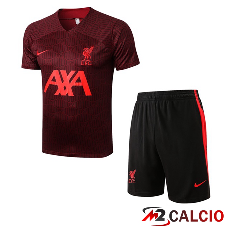 T Shirt Allenamento FC Liverpool + Pantaloncini Rosso 2022/2023