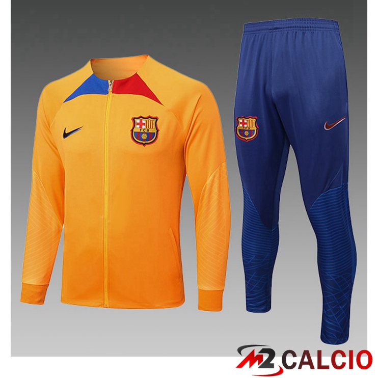 Insieme Tuta Calcio - Giacca FC Barcellona Bambino Arancia 2022/2023