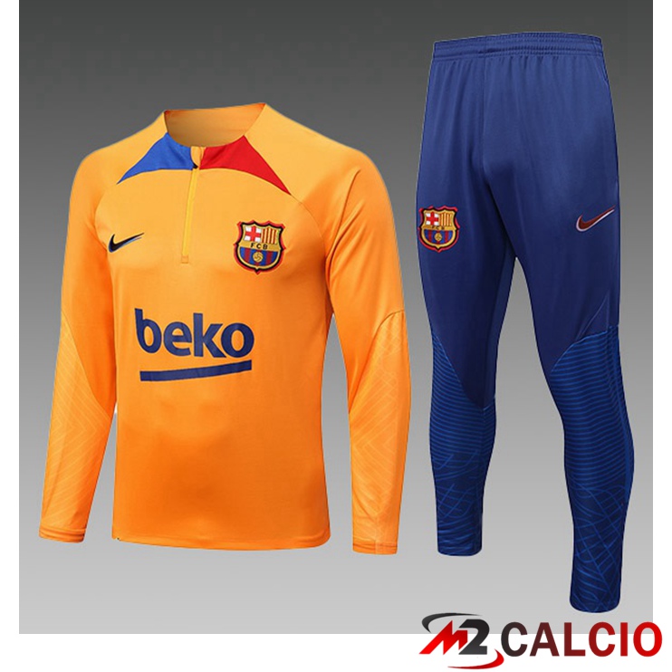 Insieme Tuta Calcio FC Barcellona Bambino Arancia 2022/2023