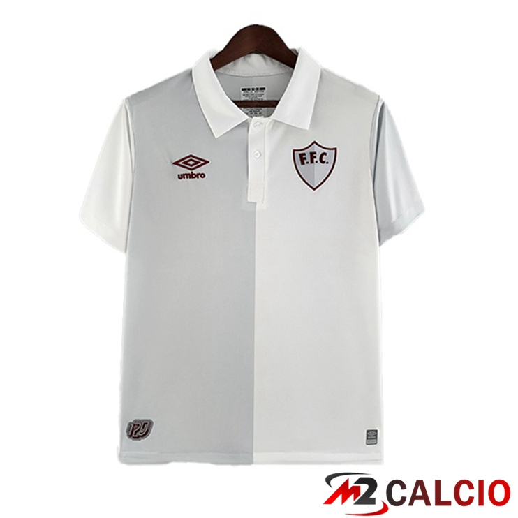 Maglie Calcio Fluminense Retro Edizione del 120° anniversario Bianco Grigio
