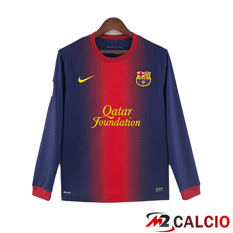 Maglie Calcio Barcelona long sleeve Prima Retro Viola Rosso 2012-2013