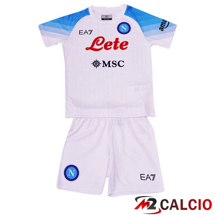 Maglie Calcio SSC Napoli Bambino Seconda Bianco 2022/2023