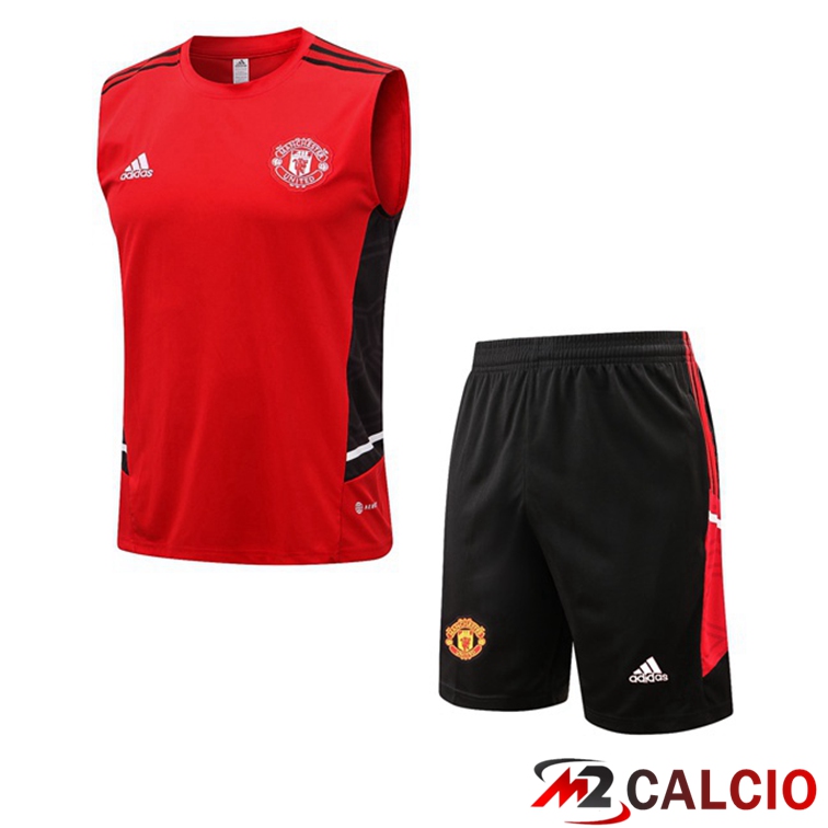 Canotta Calcio Manchester United + Shorts Rosso 2022/2023