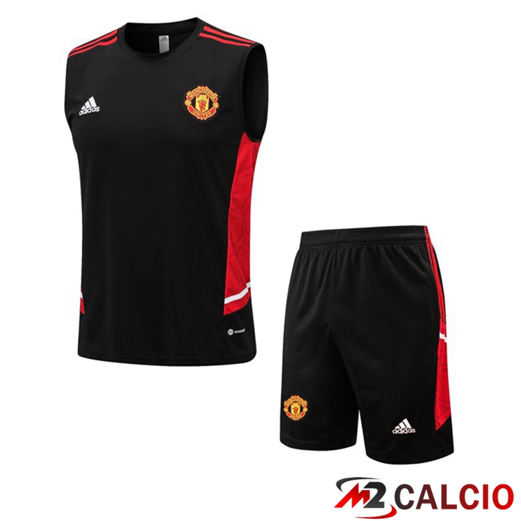 Canotta Calcio Manchester United + Shorts Nero 2022/2023