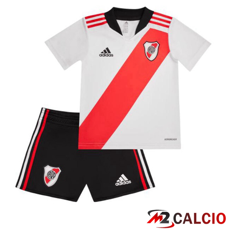 Maglie Calcio River Plate Bambino Prima Bianco Rosso 2022/2023