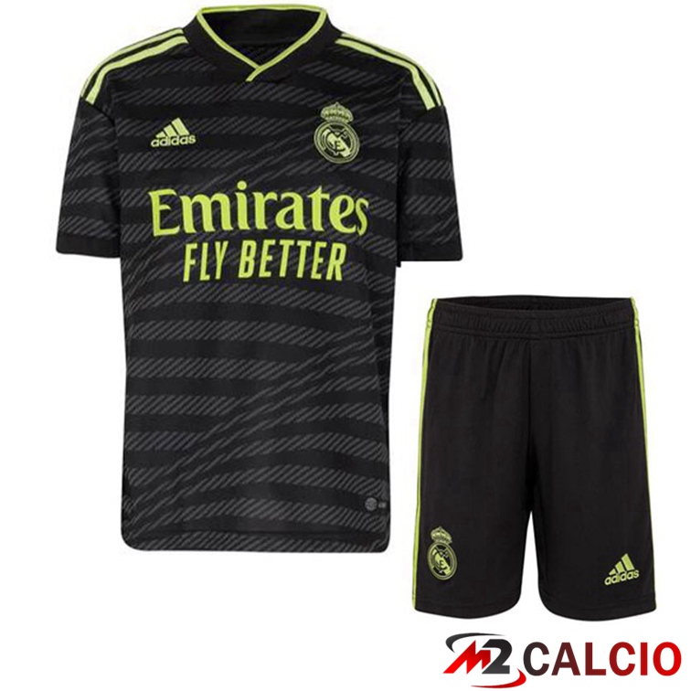 Maglie Calcio Real Madrid Bambino Terza Nero 2022/2023