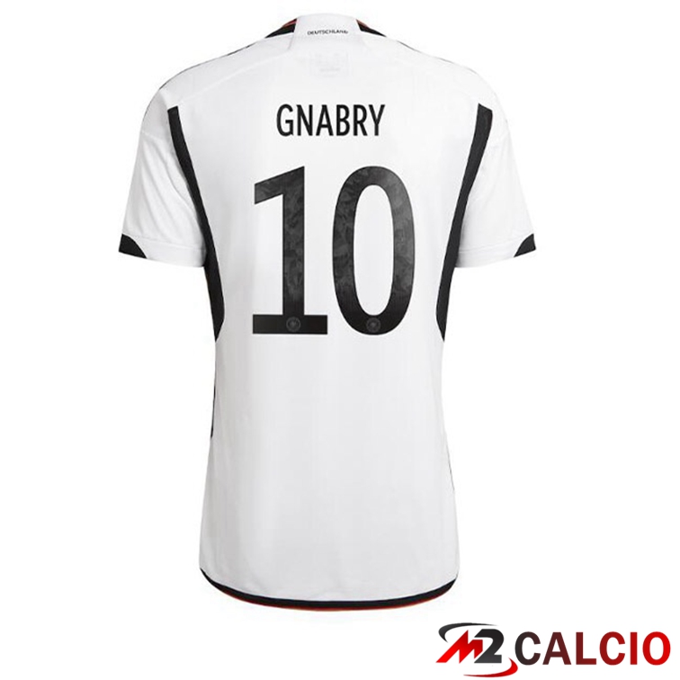 Maglia Germania (GNABRY 10) Prima Nero Bianco Coppa del Mondo 2022