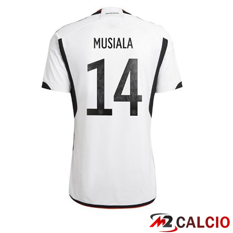 Maglia Germania (MUSIALA 14) Prima Nero Bianco Coppa del Mondo 2022