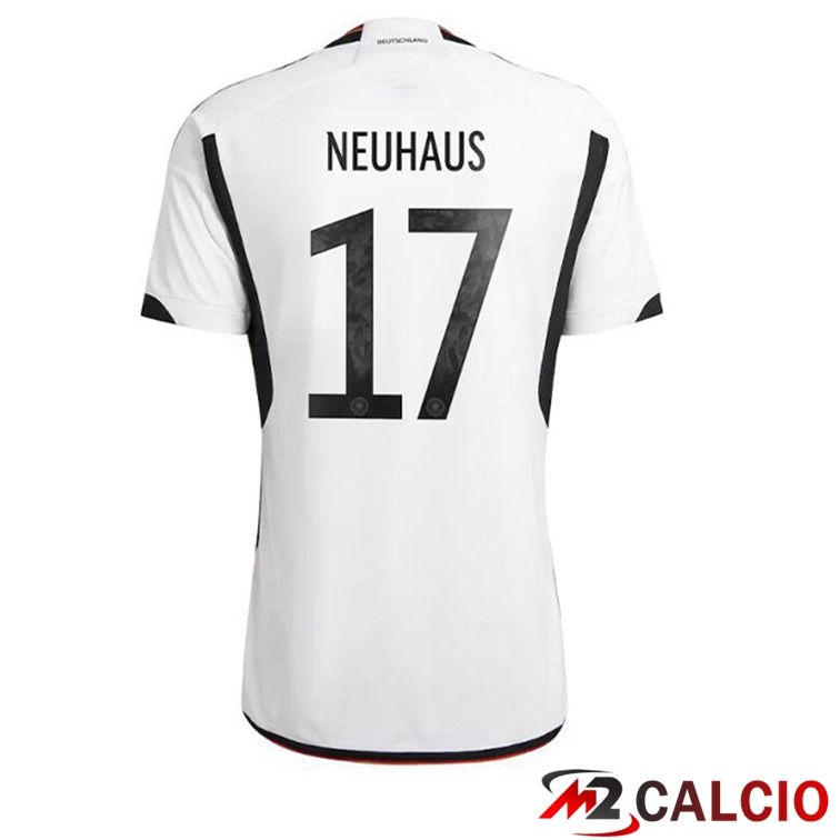 Maglia Germania (NEUHAUS 17) Prima Nero Bianco Coppa del Mondo 2022