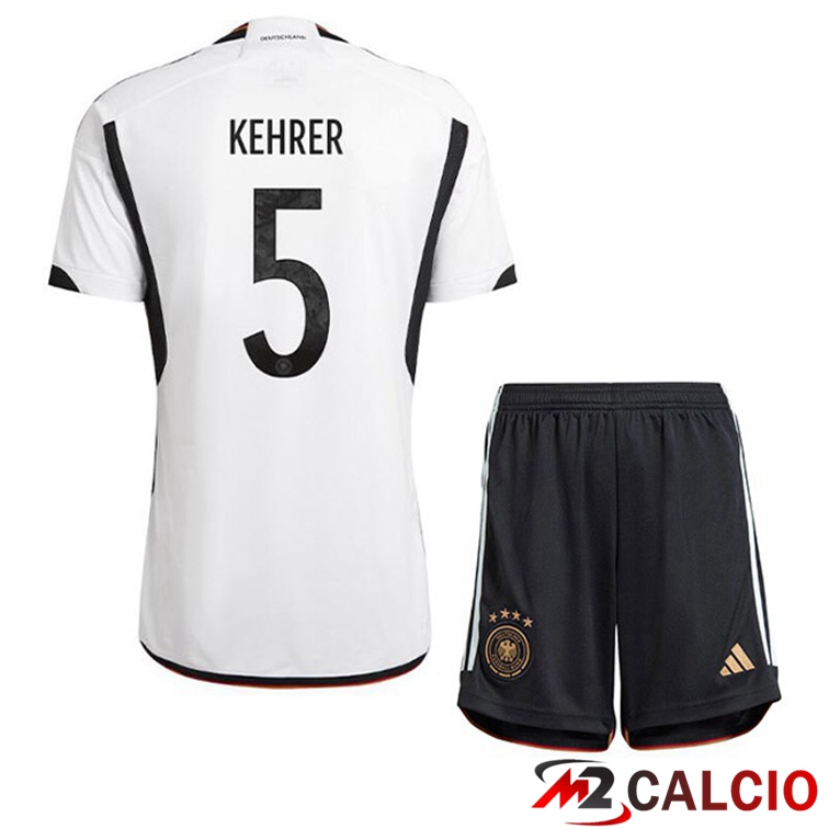 Maglia Germania (KEHRER 5) Bambino Prima Nero Bianco Coppa del Mondo 2022
