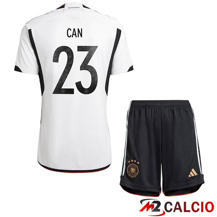 Maglia Germania (CAN 23) Bambino Prima Nero Bianco Coppa del Mondo 2022