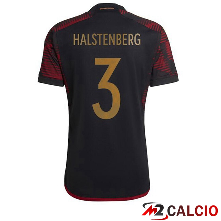 Maglia Germania (HALSTENBERG 3) Seconda Nero Coppa del Mondo 2022