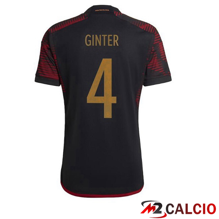 Maglia Germania (GINTER 4) Seconda Nero Coppa del Mondo 2022