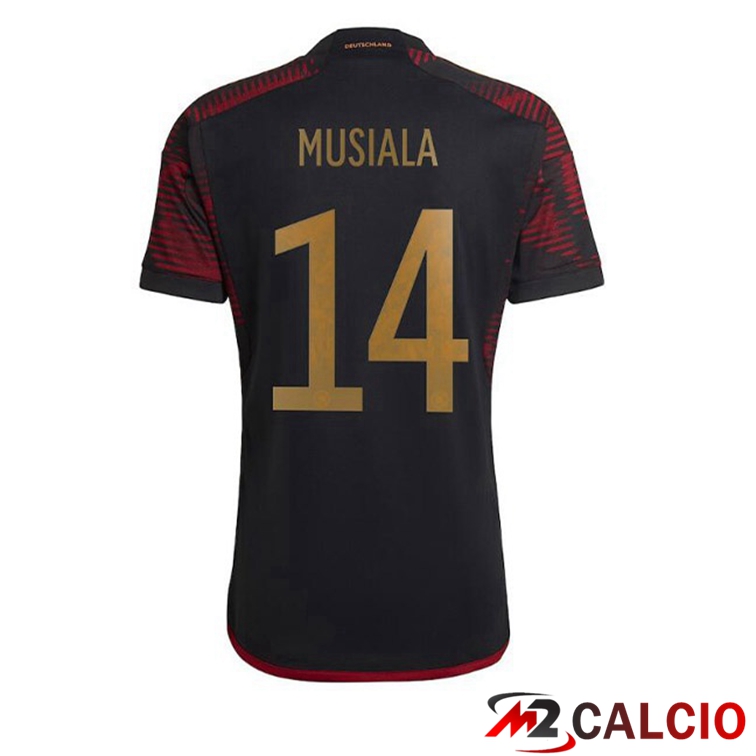 Maglia Germania (MUSIALA 14) Seconda Nero Coppa del Mondo 2022