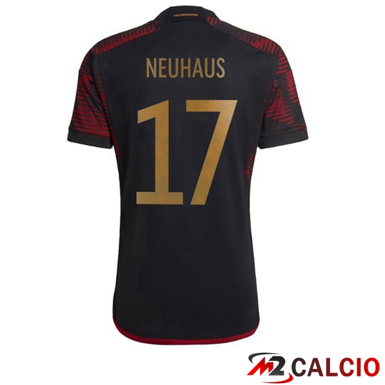 Maglia Germania (NEUHAUS 17) Seconda Nero Coppa del Mondo 2022