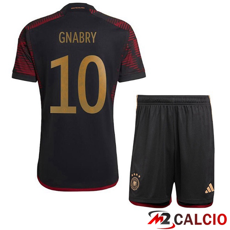 Maglia Germania (GNABRY 10) Bambino Seconda Nero Coppa del Mondo 2022
