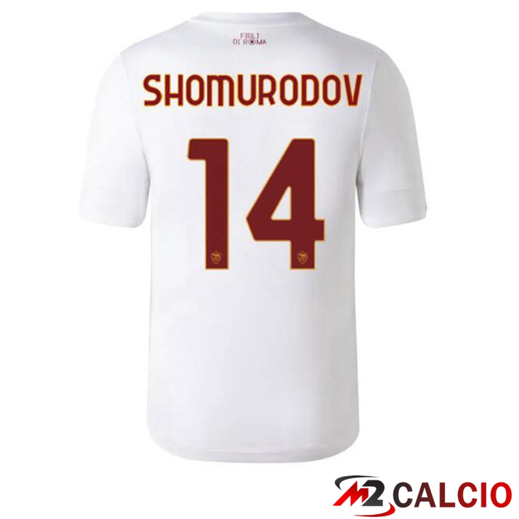 Maglie Calcio AS Roma (SHOMURODOV 14) Seconda Bianco 2022/2023