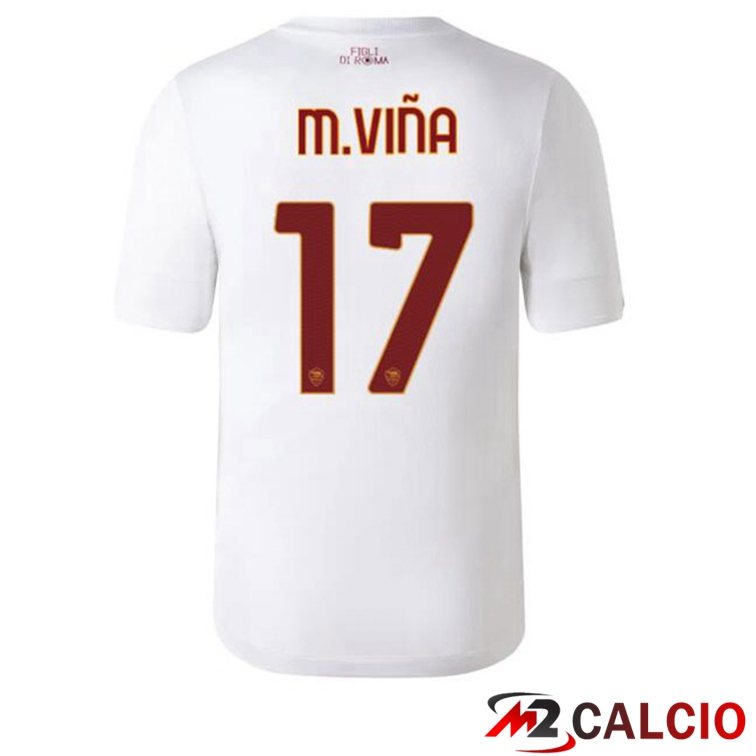 Maglie Calcio AS Roma (M.VIÑA 17) Seconda Bianco 2022/2023