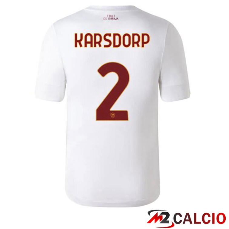 Maglie Calcio AS Roma (KARSDORP 2) Seconda Bianco 2022/2023